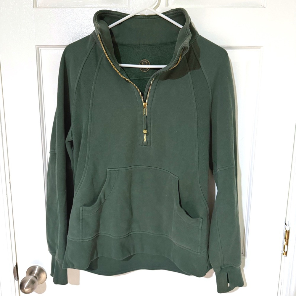 Lululemon Scuba Oversized Half-Zip Funnel Neck Green Gold XS/S LW3HTBS